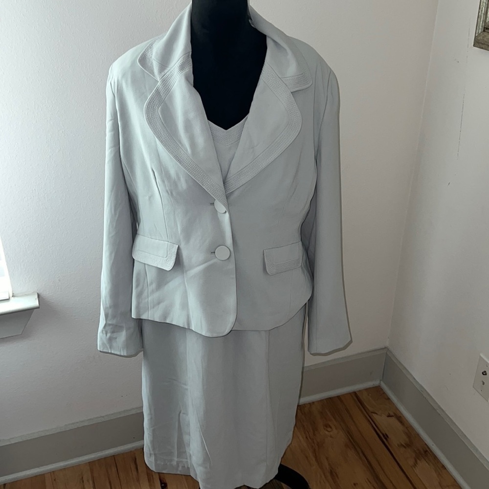 JG Hook 2pc mint dress and blazer jacket suit midi dress & two button jacket 16